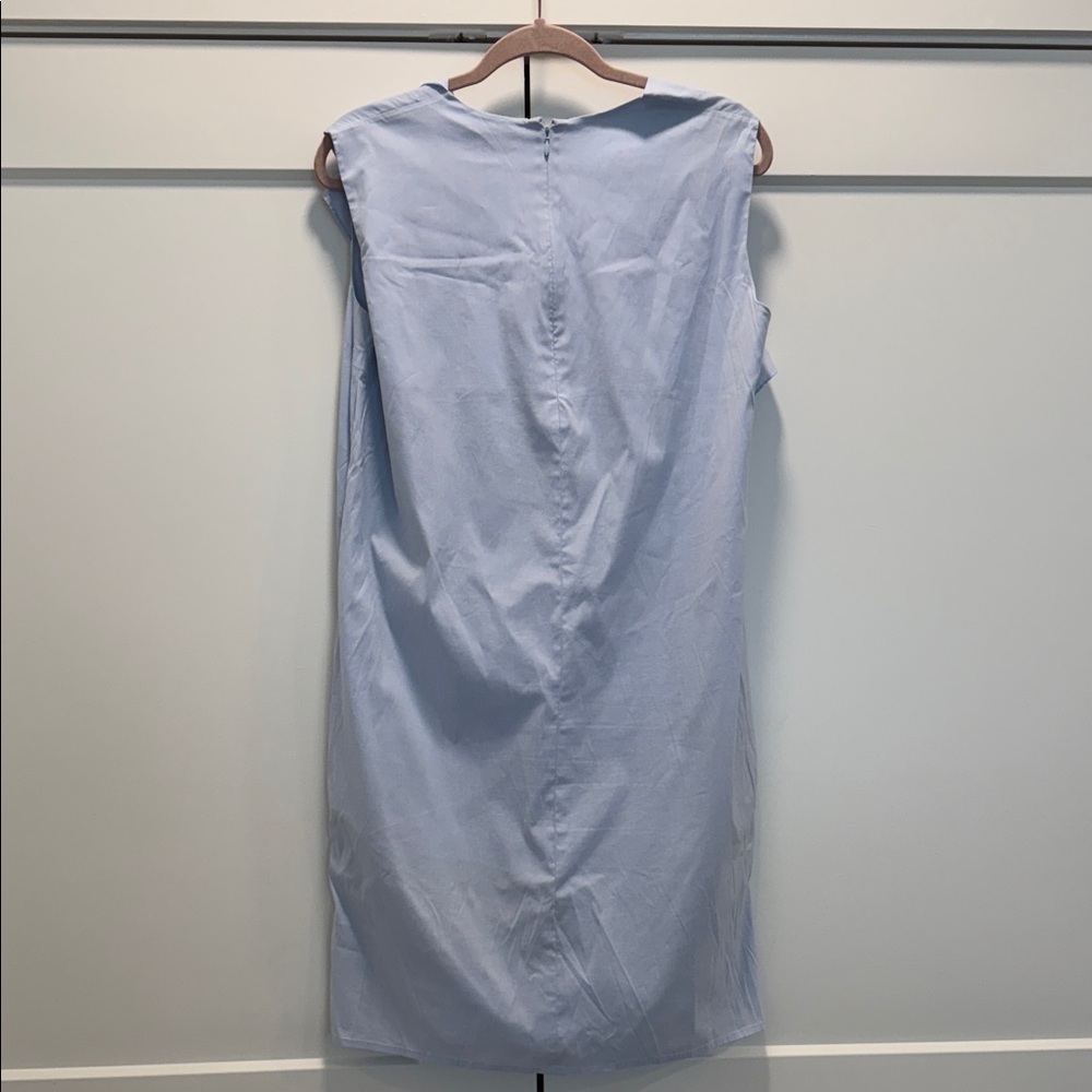 COS Light Blue Sleeveless Dress drapey cotton size 10 - Picture 5 of 8